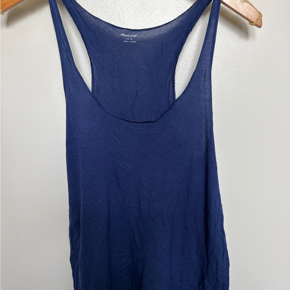 Madewell Deep Navy Ribbed Racerback Tank